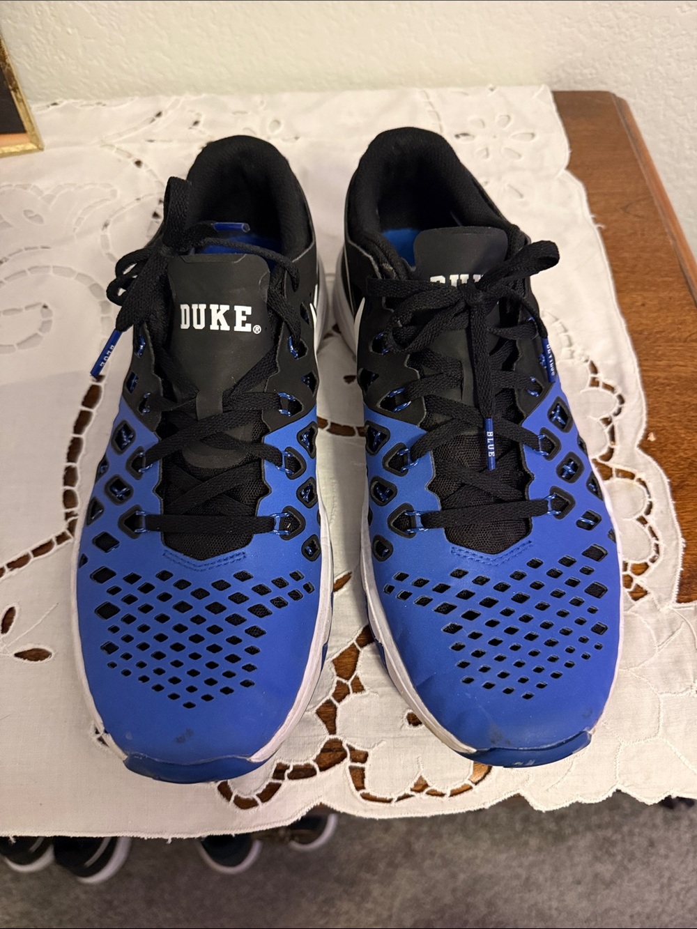 Nike Blue and Black Training Sneakers with White Swoosh